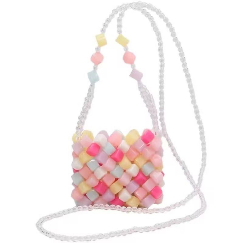 Prozirna mini crossbody torba u pastelnoj boji bombona, ružičasta, elegantan ženski dodatak