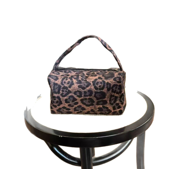 Ženska kozmetička torbica s leopard printom, prijenosna putna torbica velikog kapaciteta za njegu kože i ruževa za usne, Oxford tkanina, najlonska podstava, zatvarač