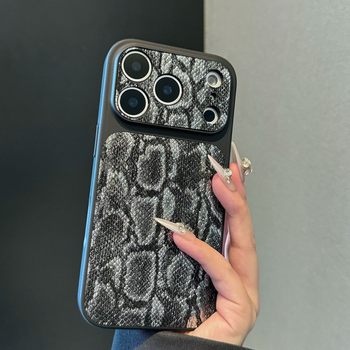 Lagana luksuzna maska sa uzorkom zmijske kože za seriju iPhone 13–17, s velikim prozorom i zaštitom od padova