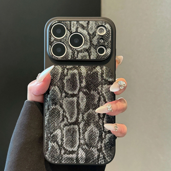 Lagana luksuzna maska sa uzorkom zmijske kože za seriju iPhone 13–17, s velikim prozorom i zaštitom od padova