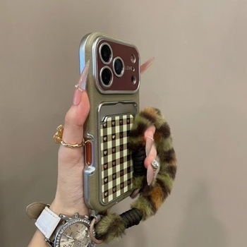 Portcard oglindit minimalist, culoare solidă, compatibil cu iPhone 17 Pro Max, model carouri 15, husă iPhone 16, design inimă 14