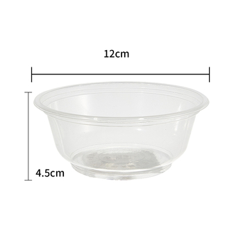 Bol de plastic transparent, cu grosime de 1 cm, 320 ml, rotund, pentru supă, uz în restaurante și acasă