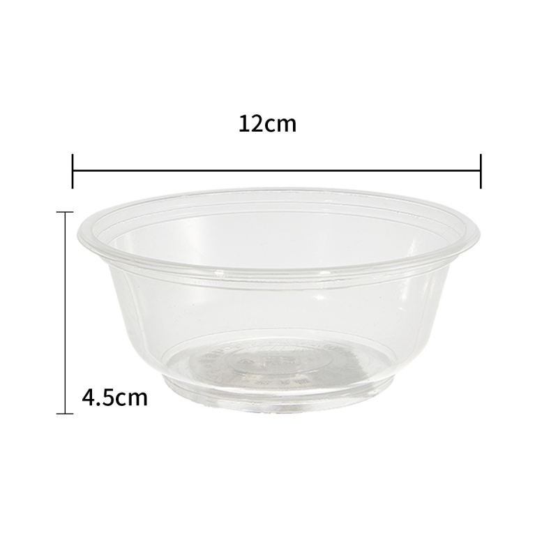 Bol de plastic transparent, cu grosime de 1 cm, 320 ml, rotund, pentru supă, uz în restaurante și acasă