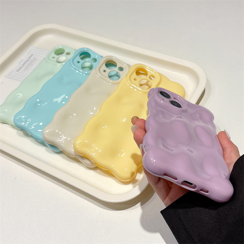 Carcasă minimalistă cu valuri de nori pentru iPhone 11/12/13/14 Pro și Pro Max, inclusiv iPhone 16 Pro Max