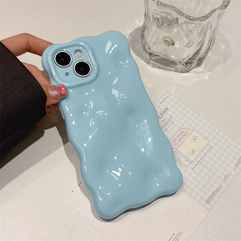 Carcasă minimalistă cu valuri de nori pentru iPhone 11/12/13/14 Pro și Pro Max, inclusiv iPhone 16 Pro Max
