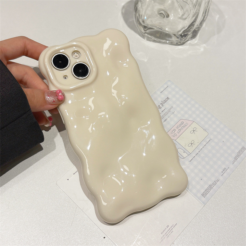 Carcasă minimalistă cu valuri de nori pentru iPhone 11/12/13/14 Pro și Pro Max, inclusiv iPhone 16 Pro Max