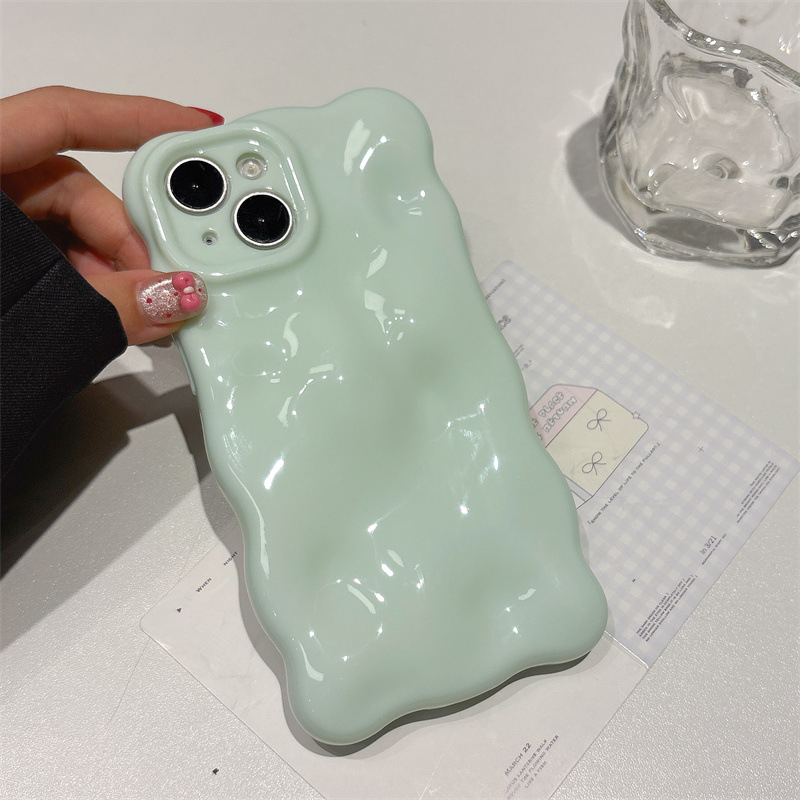 Carcasă minimalistă cu valuri de nori pentru iPhone 11/12/13/14 Pro și Pro Max, inclusiv iPhone 16 Pro Max