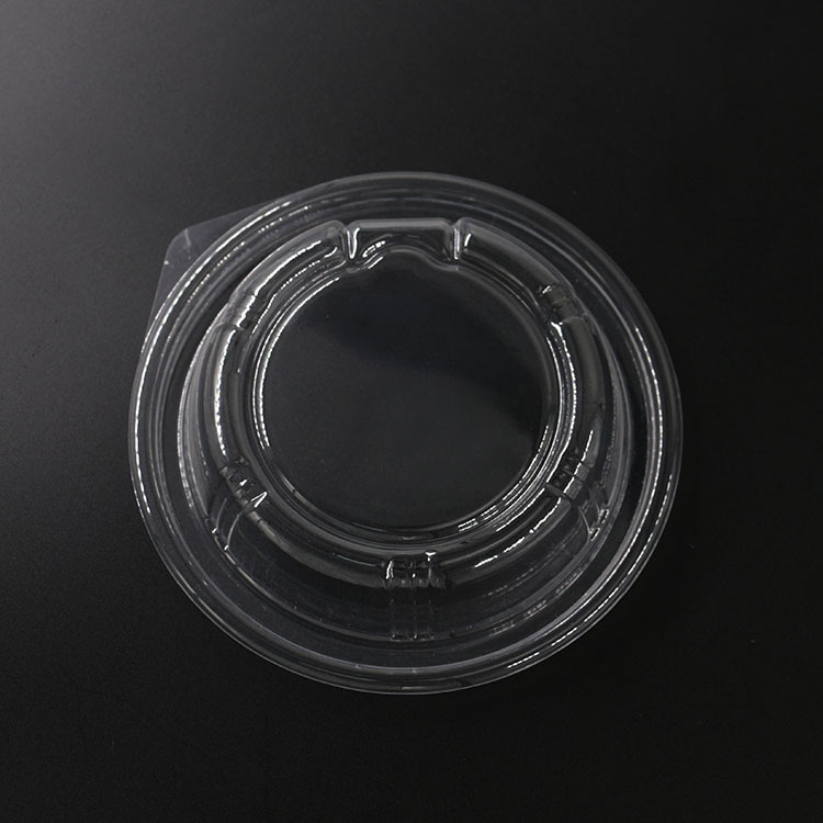 Vas rotund din plastic PP, roșu-negru, pentru salată, somon sashimi, ramen și supă, bol de unică folosință, capacitate 420 ml