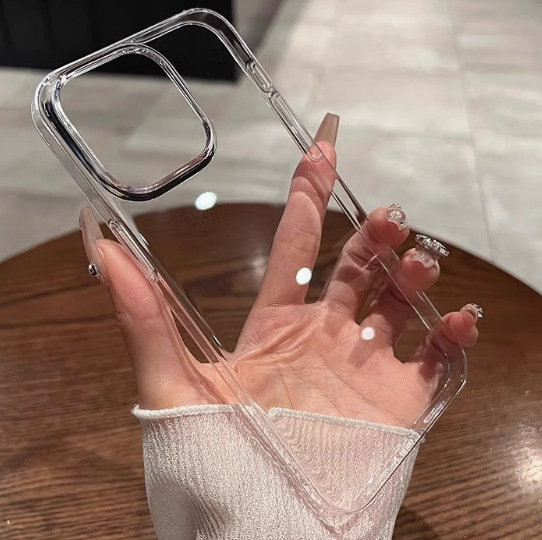 Prozirni PC glitter kućište s magnetskim zatvaranjem – tvrdi kućište za iPhone 11–14 Pro/Pro Max