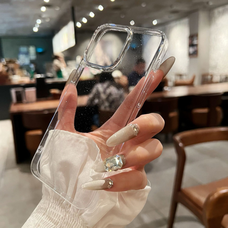 Prozirni PC glitter kućište s magnetskim zatvaranjem – tvrdi kućište za iPhone 11–14 Pro/Pro Max