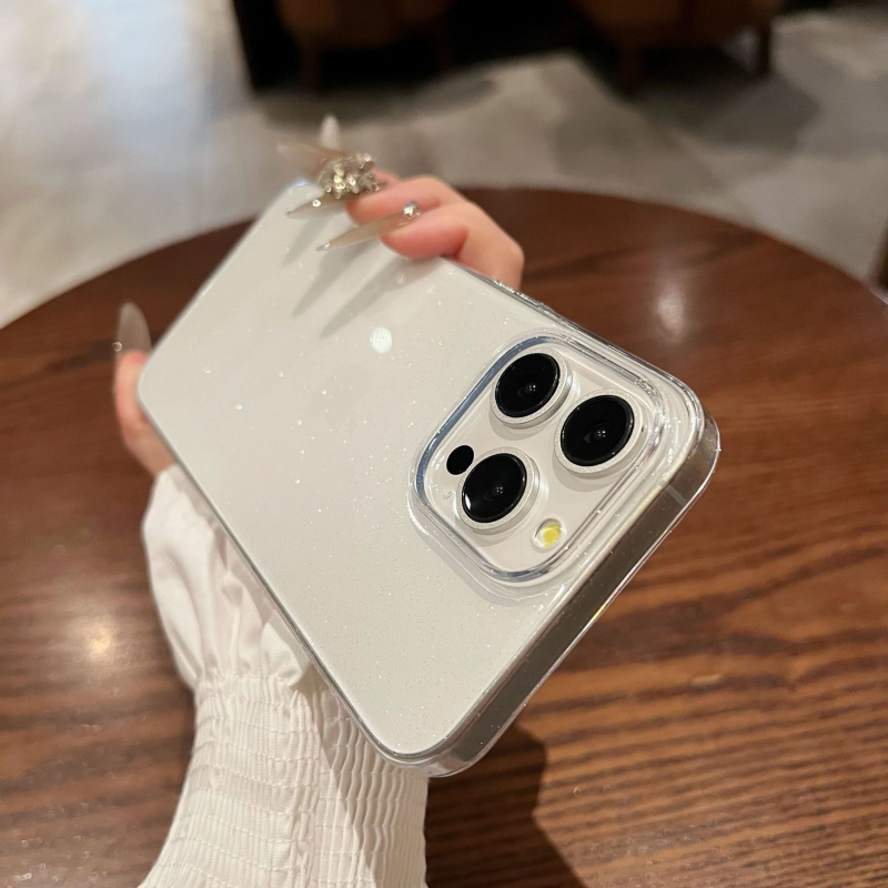 Prozirni PC glitter kućište s magnetskim zatvaranjem – tvrdi kućište za iPhone 11–14 Pro/Pro Max