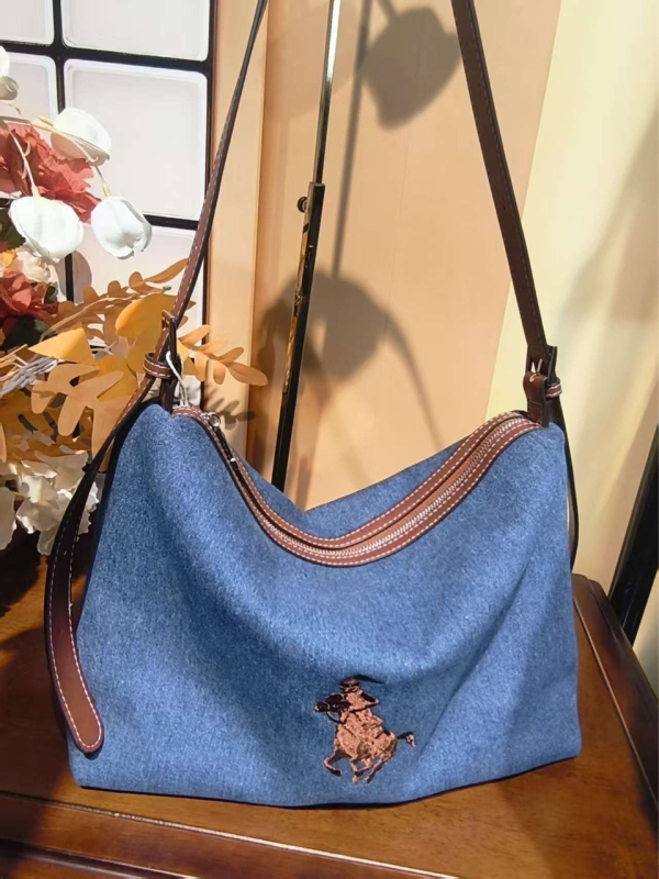 Premijumna ženska torbica od pranog platna, jedinstven dizajn, srednja veličina, blok boja, casual crossbody torba za žene