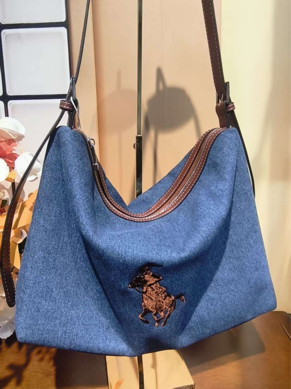 Premijumna ženska torbica od pranog platna, jedinstven dizajn, srednja veličina, blok boja, casual crossbody torba za žene