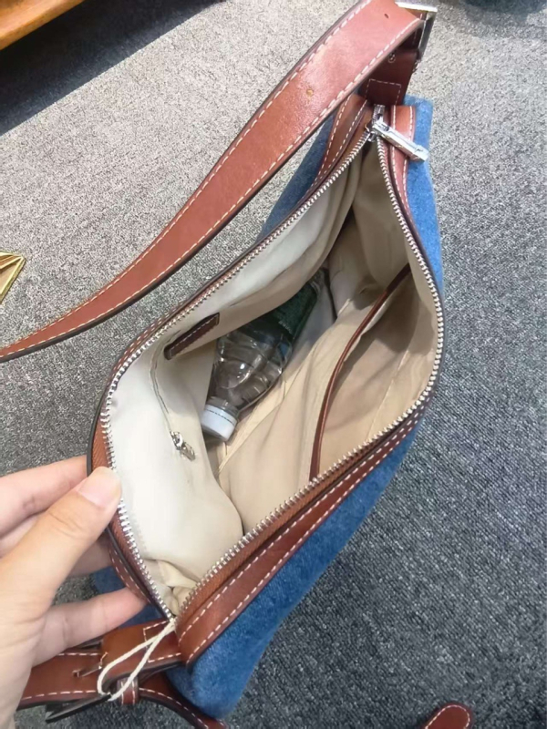 Premijumna ženska torbica od pranog platna, jedinstven dizajn, srednja veličina, blok boja, casual crossbody torba za žene