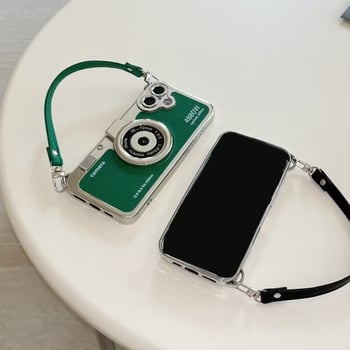 TPU zaštitna maska za iPhone 16 Pro s retro motivom kamere, otporna na padove, otisci prstiju otporna, stilna
