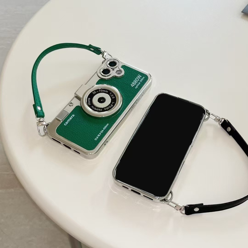 TPU zaštitna maska za iPhone 16 Pro s retro motivom kamere, otporna na padove, otisci prstiju otporna, stilna