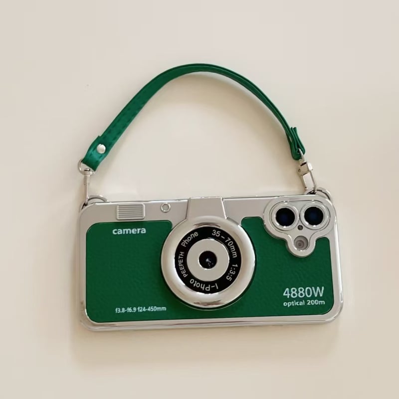 TPU zaštitna maska za iPhone 16 Pro s retro motivom kamere, otporna na padove, otisci prstiju otporna, stilna