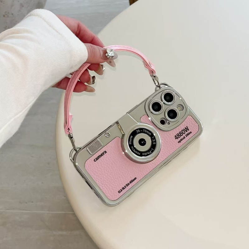 TPU zaštitna maska za iPhone 16 Pro s retro motivom kamere, otporna na padove, otisci prstiju otporna, stilna