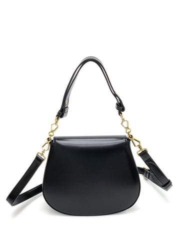 Mala kožna torbica tip saddlebaga, gradski minimalistički stil, crossbody torba s zaključavanjem, poliester podstava, džep za mobitel, bez marke, dvije naramenice, svakodnevna upotreba, proljeće 2025