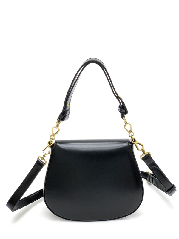 Mala kožna torbica tip saddlebaga, gradski minimalistički stil, crossbody torba s zaključavanjem, poliester podstava, džep za mobitel, bez marke, dvije naramenice, svakodnevna upotreba, proljeće 2025