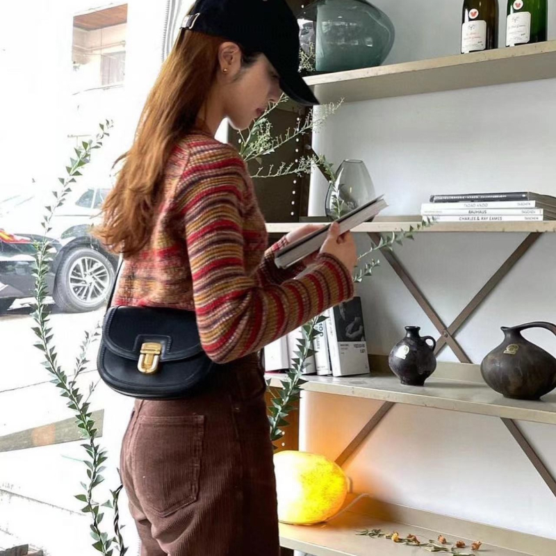Joy korejska nova sedlovita torbica za žene, modna retro kožna torbica, stil zvijezda, mala veličina