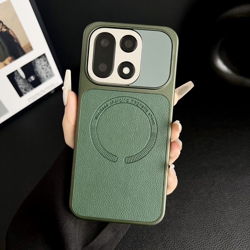 Husă cu model Lychee, magnetizată pentru OPPO Find X9 Pro, husă de protecție din piele PU pentru Vivo X30 Pro