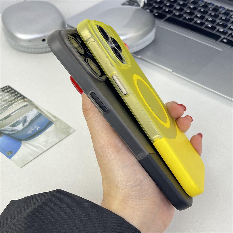 Spojeno magnetsko kućište za iPhone 13–16 Pro – kontrastne boje, mat završna obrada, kreativan dizajn