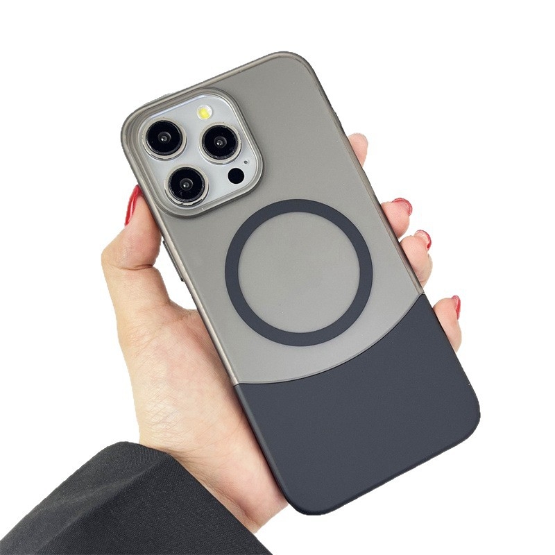Spojeno magnetsko kućište za iPhone 13–16 Pro – kontrastne boje, mat završna obrada, kreativan dizajn