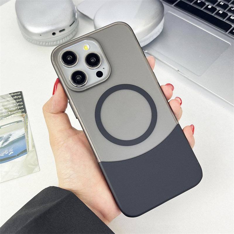 Spojeno magnetsko kućište za iPhone 13–16 Pro – kontrastne boje, mat završna obrada, kreativan dizajn