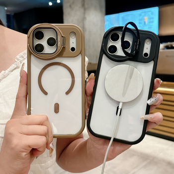 Kreativni držač objektiva za iPhone 17 Pro Max uz prozirno magnetsko kućište i zaštitno kućište za iPhone 16