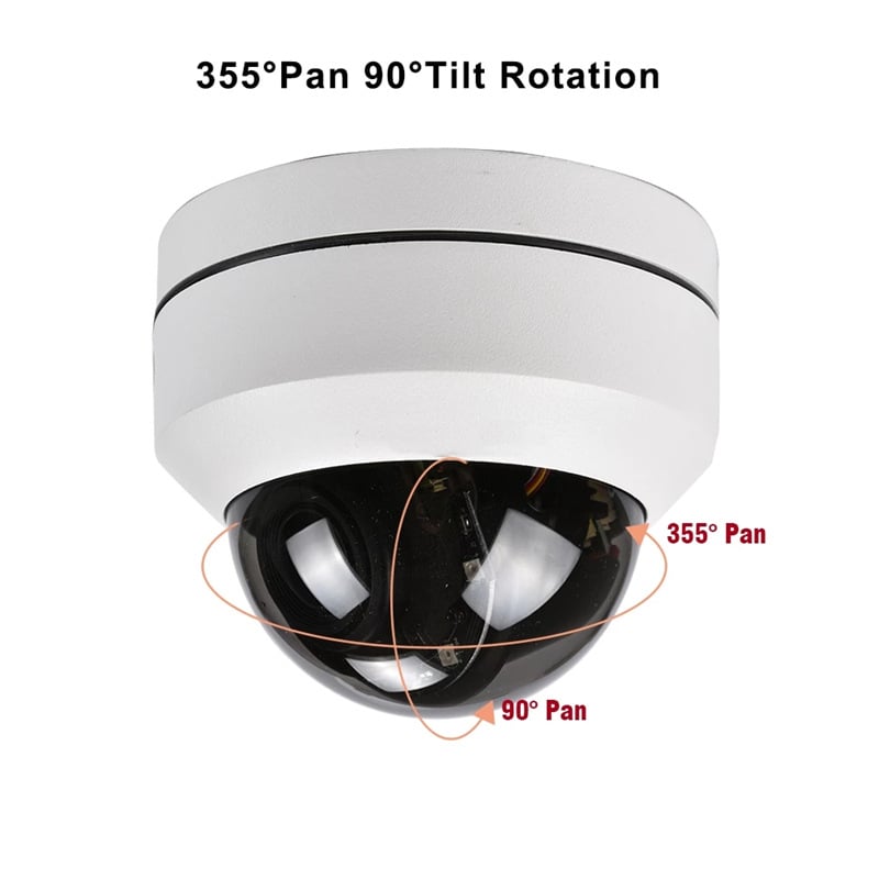 2,5-inčna mrežna PTZ infracrvena dome kamera, 5 MP, 4x zum, POE, audio