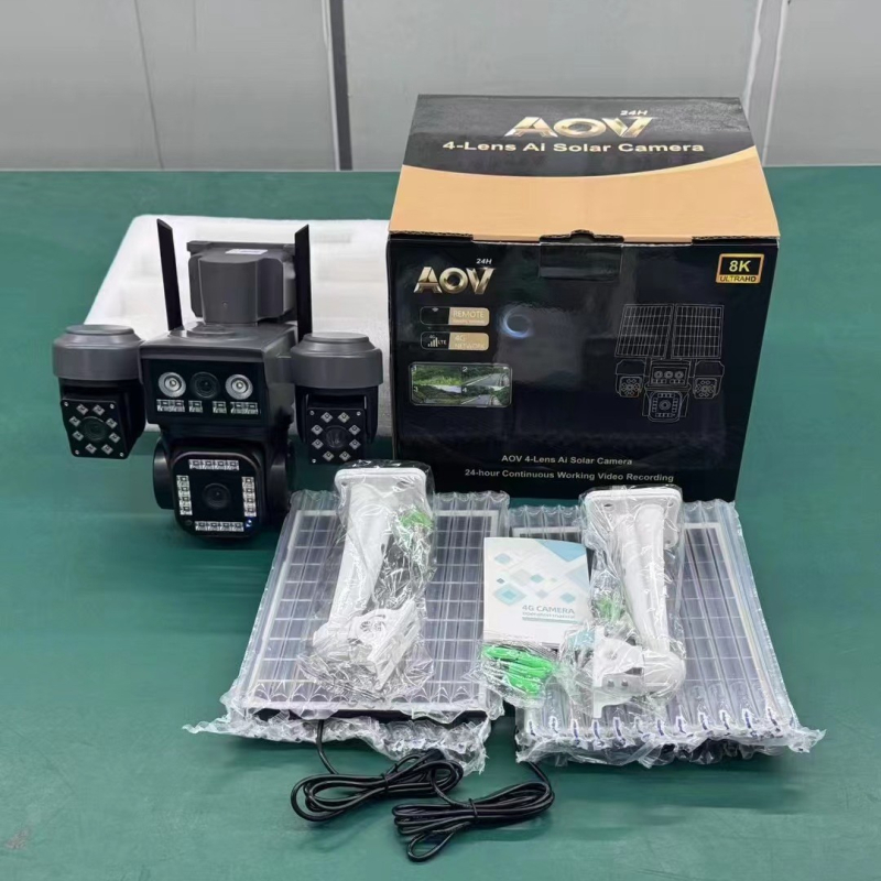 Dr. Rui/HiEasy Quad-Lens AOV Пълноцветна 4G Соларна куполна камера с четири гледки