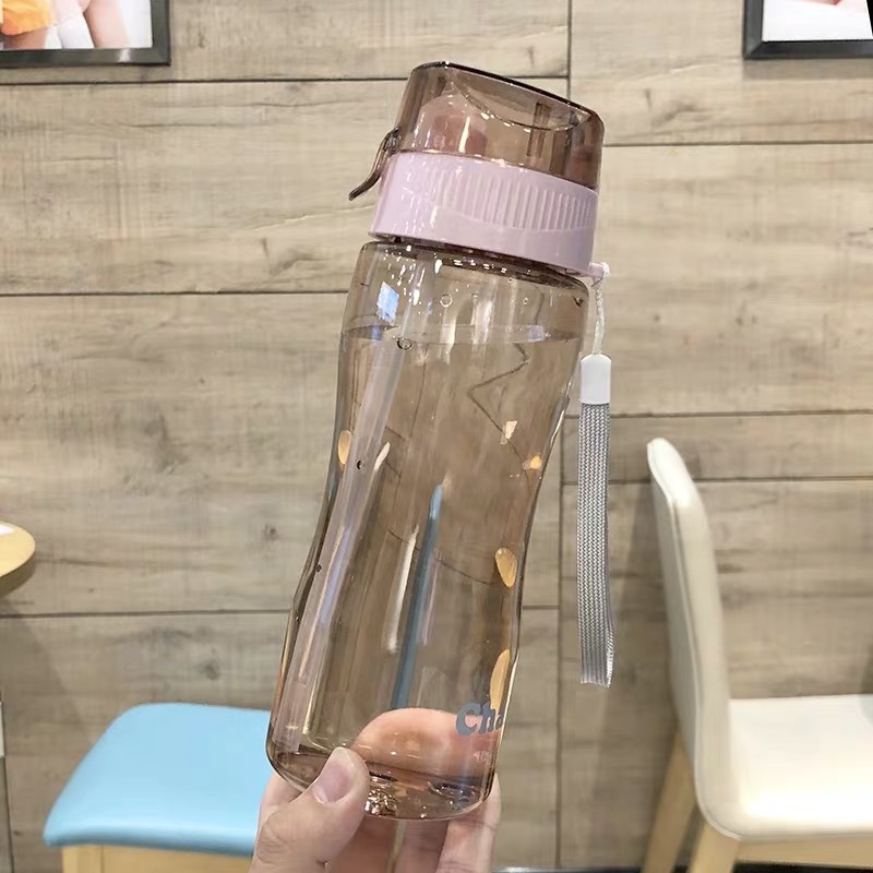 Pahar plastic portabil cu scară de măsurare și pai – sticlă sport cu design spațial