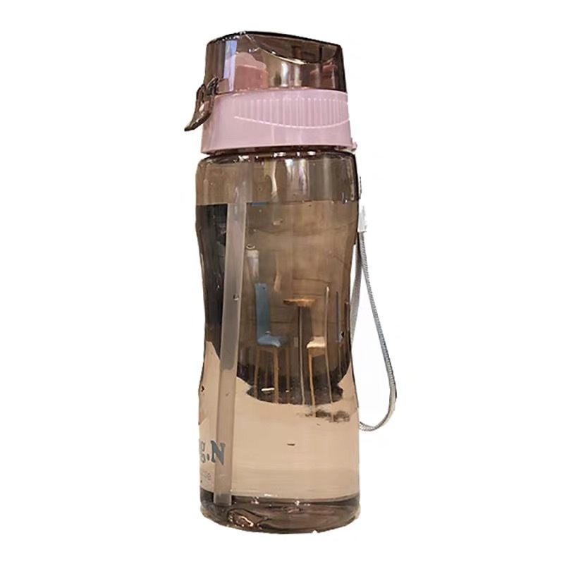 Pahar plastic portabil cu scară de măsurare și pai – sticlă sport cu design spațial