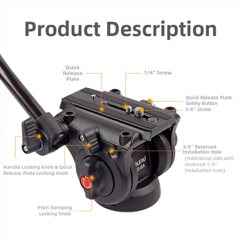 Xiletu LS6A hydraulická kamera gimbal hlava so statívom a posuvnou koľajnicou pre pozorovanie vták a fotografovanie, univerzálne