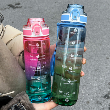 Sticlă de apă din plastic, cu capacitate mare, recipient sport portabil pentru elevi