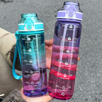 Sticlă de apă din plastic, cu capacitate mare, recipient sport portabil pentru elevi