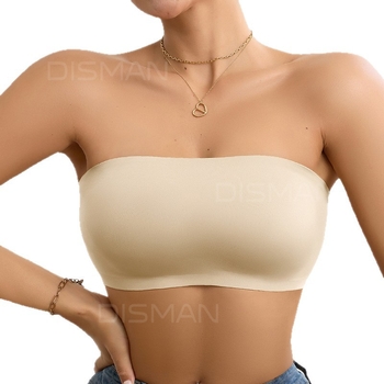 Váll nélküli, varrás nélküli melltartó nagyobb keblekhez, csúszásmentes, szép hátsó rész, tube-top stílus, vékony nyári modell