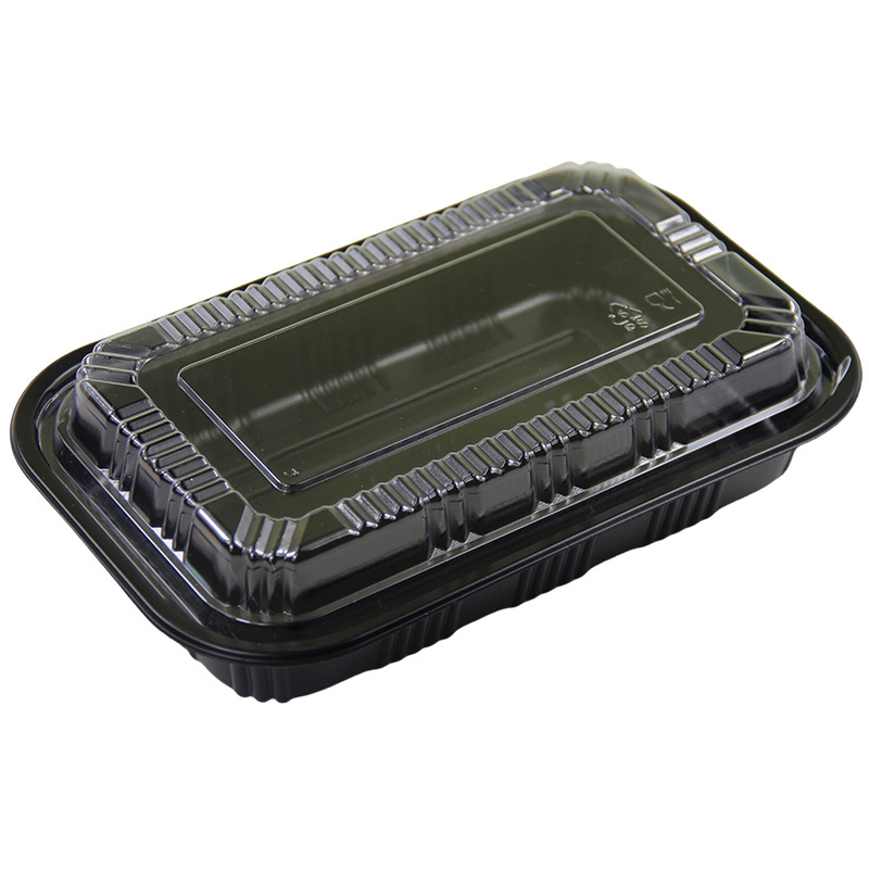 Cutie de sushi de unică folosință cu capac, pentru rulouri de miel, cutie din plastic dreptunghiulară pentru felii de carne proaspătă