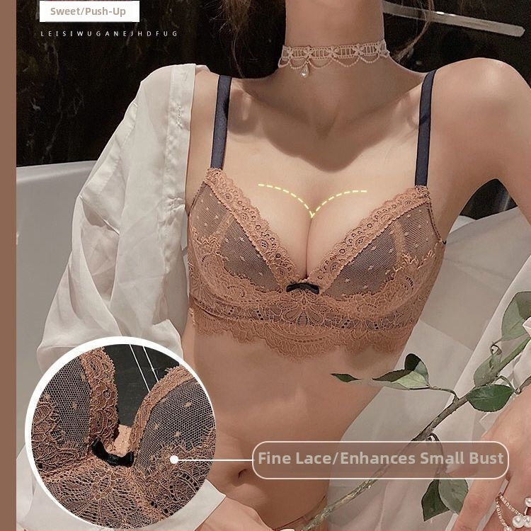Čipkasti set grudnjaka za mali bust, bez žice, podesiv, seksi