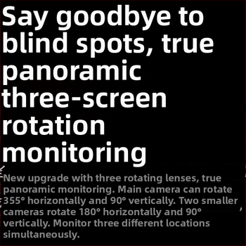 Qiaoan kamera s tromi objektívmi 360° bezdrôtová na diaľkové vonkajšie aj vnútorné použitie, nočné videnie, 4G monitorovanie
