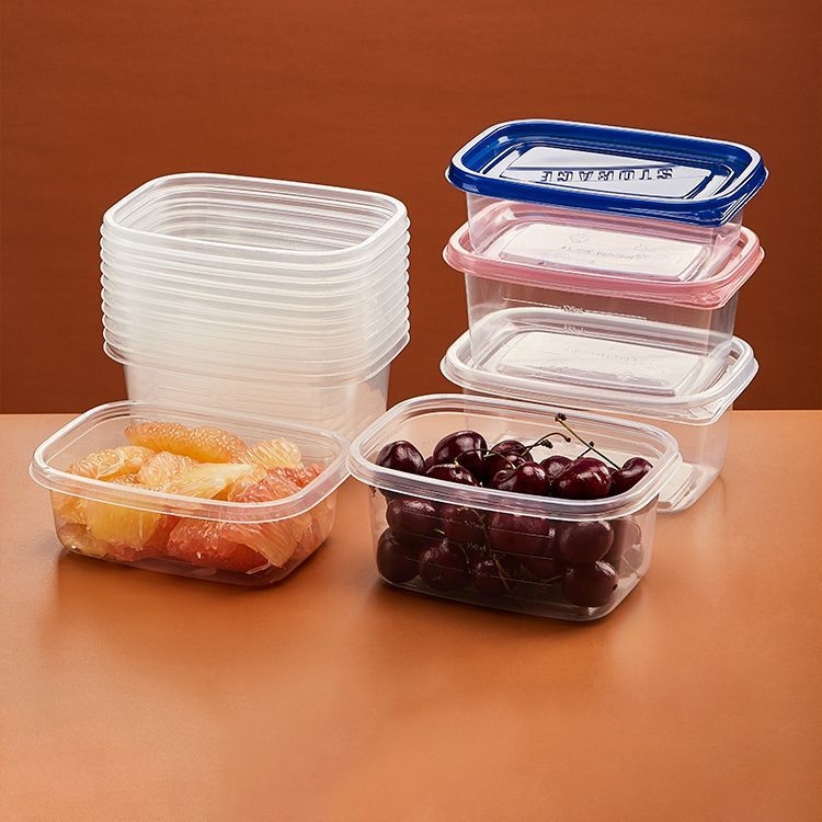 Cutie prânz 709 ml, cu mai multe niveluri, dreptunghiulară pentru prăjituri și fructe, cutie din plastic de unică folosință pentru depozitarea alimentelor