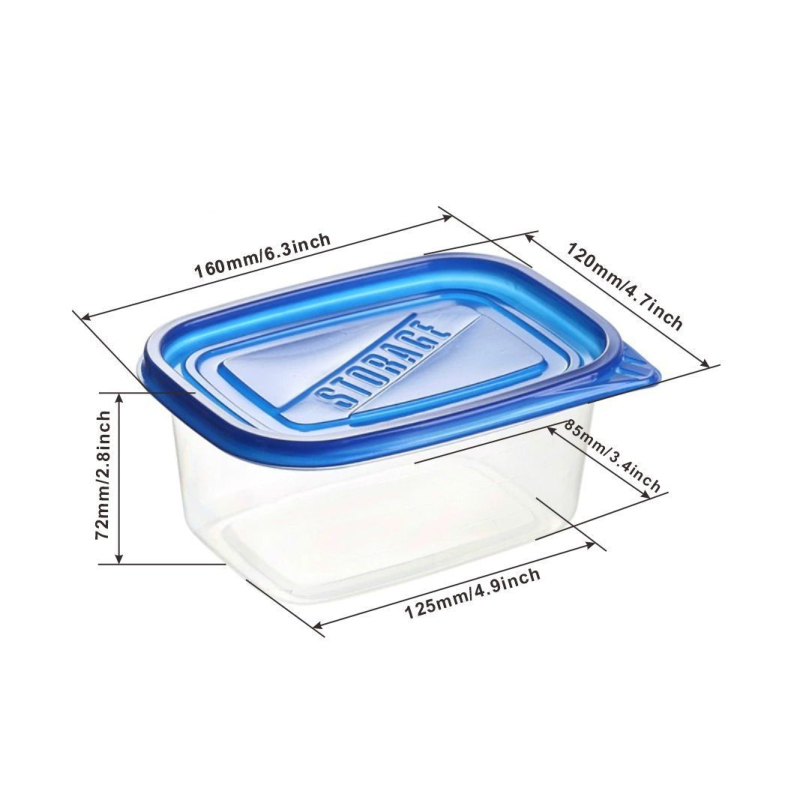 Cutie prânz 709 ml, cu mai multe niveluri, dreptunghiulară pentru prăjituri și fructe, cutie din plastic de unică folosință pentru depozitarea alimentelor