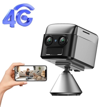 Bežična kamera s dvostrukim objektivom i 4G, niska potrošnja energije, baterijsko napajanje, iznimna noćna vidljivost, automobilni DVR za kućni nadzor