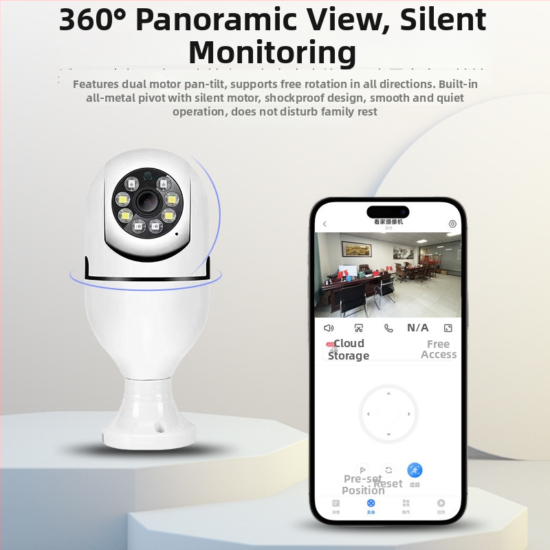 Unutarnja Wi‑Fi kamera u držaču lampe za kućni nadzor s udaljenim HD prikazom, Minion stil
