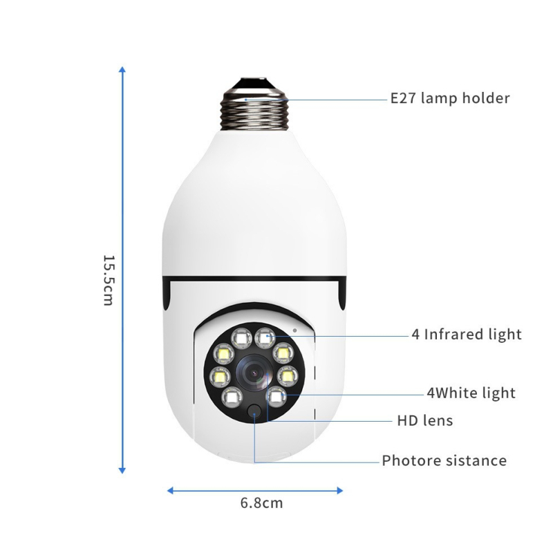 Unutarnja Wi‑Fi kamera u držaču lampe za kućni nadzor s udaljenim HD prikazom, Minion stil