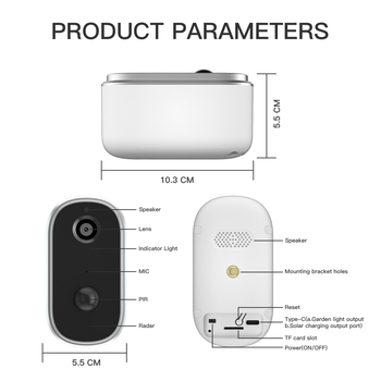 Cameră de securitate 1080P alimentată solar, inteligentă pentru casă, monitorizare wireless în exterior