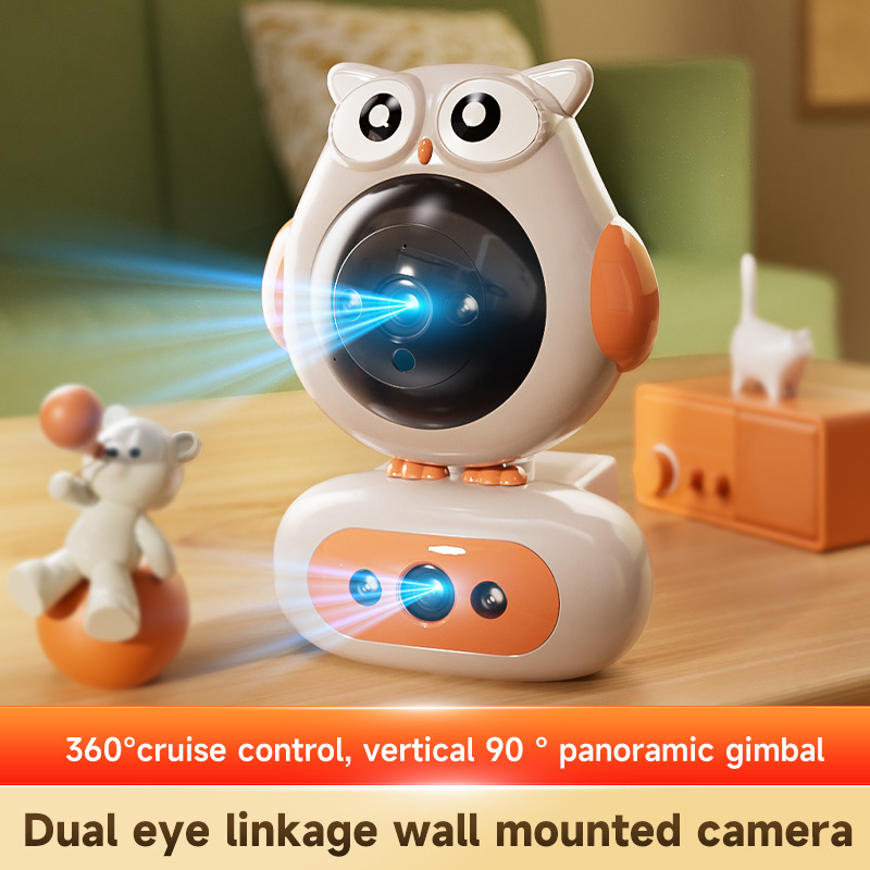 ICSEE WiFi smart κάμερα με διπλό φακό, 1080p νυχτερινή όραση, εσωτερική επιτήρηση, έλεγχος μέσω εφαρμογής κινητού