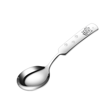 Lingură pentru copii din oțel inoxidabil 18/10, mâner scurt, vârf rotund, design desen animat