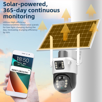 Solarna vanjska kamera za nadzor, 360° pokrivenost, daljinsko praćenje mobilnim uređajem, noćni vid 4G